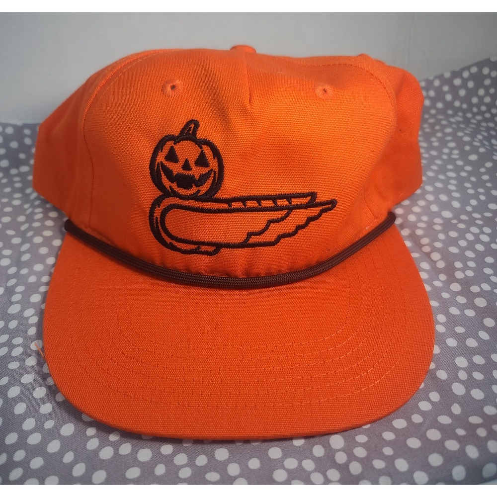 Lost Hat Co Goat Rope Snapback Hat Orange Pumpkin Crash Trucker Cap Rope Bill